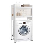 Colonne salle de bains meuble de machine � laver 113. 5x70x25cm 1 compartiment et 1 �tage blanc