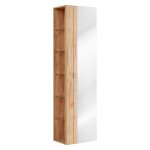Colonne salle de bain nalya 170 cm avec miroir ? chêne clair ? meuble suspendu pratique Colonne salle de bain nalya 170 cm avec miroir ? chêne clair ? meuble suspendu pratique