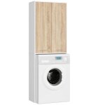 Colonne de salle de bain - 180 cm - armoire au - dessus du lave - linge - blanc - ch�ne sonoma