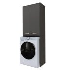 Colonne de salle de bain - armoire au - dessus du lave - linge - gris - 64 x 31 x 180 cm Colonne de salle de bain - armoire au - dessus du lave - linge - gris - 64 x 31 x 180 cm