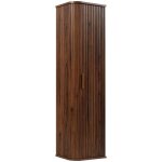 Colonne de salle de bain suspendue glamour 35 x 139 cm ? coloris noyer fonc�