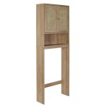 Meuble dessus wc 2 portes cannage 1 niche bali Meuble dessus wc 2 portes cannage 1 niche bali