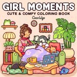 Livre de coloriage - filles � la maison - 44 pages - 21x21 cm - anti - stress