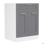 Colura meuble bas de cuisine 60 cm 2 portes 1 tiroir gris anthracite blanc. Colura meuble bas de cuisine 60 cm 2 portes 1 tiroir gris anthracite blanc.