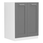 Colura meuble bas de cuisine 60 cm 2 portes gris anthracite blanc.