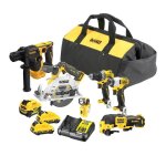 Combi set - 6 pices starter set 12v - dewalt - avec 1 batterie 5. 0ah + 2x 2. 0ah - chargeur - sac de ...