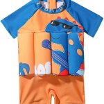 Combinaison flottante enfants - maillot de bain - 2 - 4 ans - orange bleu - dbutant - flotteurs eva ...