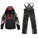 Combinaison de ski - homme - hydrofuge - colorblock - noir
