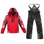 Combinaison de ski - homme - hydrofuge - colorblock - rouge Combinaison de ski - homme - hydrofuge - colorblock - rouge