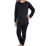 Combinaison thermique - celodoro - sous - v�tements thermiques � rayures pour enfants ? noir