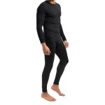Combinaison thermique lgere - mt - sous - vtements de ski et d?hiver pour homme - noir