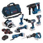 Combo kit 8 outils 18v : gsb + gws + gbh + gdr + gks + gsa + gop + gli Combo kit 8 outils 18v : gsb + gws + gbh + gdr + gks + gsa + gop + gli