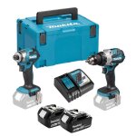 Pack outils sans fil 18v - makita dlx2528tj - dhp489 + dtd173 - 2 batteries 5. 0 ah - chargeur rapide ...