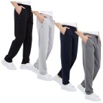 Comeor pantalon de jogging pantalon de survtement en coton pour homme (noir / gris fonc / gris clair ...