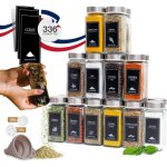 Comforder pots à Épices carrés (24 pcs) - verre 120 ml couvercle acier inox bouchons verseurs Étiquettes ... Comforder pots à Épices carrés (24 pcs) - verre 120 ml couvercle acier inox bouchons verseurs Étiquettes ...