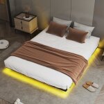 Comhoma cadre de litsommier  lattes avec led et prises 180 x 200 cmavec application et tlcommande