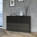 Commode 120 cm - 6 tiroirs - meuble de rangement chambre - dimensions 120x30x75 cm - design moderne et ... Commode 120 cm - 6 tiroirs - meuble de rangement chambre - dimensions 120x30x75 cm - design moderne et ...