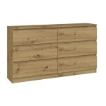 Commode 140 cm - 6 tiroirs - meuble de rangement chambre - dimensions 138x40x75 cm - design moderne et ... Commode 140 cm - 6 tiroirs - meuble de rangement chambre - dimensions 138x40x75 cm - design moderne et ...