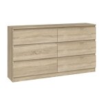 Commode 140 cm - 6 tiroirs - meuble de rangement chambre - dimensions 138x40x75 cm - design moderne et ... Commode 140 cm - 6 tiroirs - meuble de rangement chambre - dimensions 138x40x75 cm - design moderne et ...