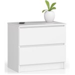 Commode 2 tiroirs h 55 l 60 salon chambre entr�e blanc rangement ample