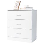 Commode 3 tiroirs - buffet bas scandinave - blanc - 56 x 33 x 66 cm