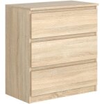 Commode 3 tiroirs - meblocker - meuble de rangement spacieux - salon bureau chambre � couche & enfant ...