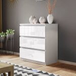 Commode 3 tiroirs meuble rangement moderne table de chevet coiffeuse meuble chambre bureau salon cuisine ...