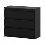 Commode 3 tiroirs - mirabilesse - meuble tv - commode de chambre - meuble de rangemen - noir mat 80x33. ...