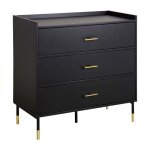 Commode tedy noir 3 tiroirs - atmosphera createur dinterieur