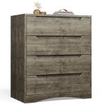 Commode 4 tiroirs - bealife - commode ap22 - marron fonc� - 71 x 41 x 82 cm - style scandinave