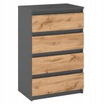 Commode 4 tiroirs - mirabilesse - meuble de salon - commode chambre ? coucher - meuble tv - gris mat ...