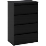 Commode 4 tiroirs - mirabilesse - meuble de salon - commode chambre ? coucher - meuble tv - noir mat ...