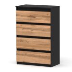 Commode 4 tiroirs - mirabilesse - meuble de salon - commode chambre ? coucher - meuble tv - noir mat ...