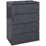 Commode 4 tiroirs sans poignées - homcom - moderne en finition laquée grise - grand espace de rangement ... Commode 4 tiroirs sans poignées - homcom - moderne en finition laquée grise - grand espace de rangement ...