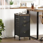 Commode - promiracal - 4 tiroirs - tissu - noir - style industriel