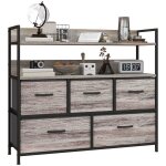 Commode - homcom - meuble de rangement 5 tiroirs tissu pliables et amovibles - 98l x 29p x 85h cm - effet ... Commode - homcom - meuble de rangement 5 tiroirs tissu pliables et amovibles - 98l x 29p x 85h cm - effet ...