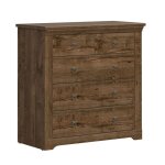 Commode 5 tiroirs petits - meubles - no� - 93 x 44 x 93cm - bois fonc�
