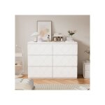 Commode  6 tiroirs armoire dentre motif de vagues laque design dangle antichoc white commode de chambre ...