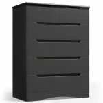 Commode 6 tiroirs - bealife - commode de chambre - noire - 70 x 40 x 1105 cm