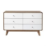Calicosy - commode 6 tiroirs décor bois et blanc - albura - bois foncé Calicosy - commode 6 tiroirs décor bois et blanc - albura - bois foncé