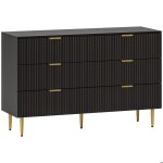Commode 6 tiroirs - homcom - moderne - poign�es et pieds dor�s - pour chambre � coucher et salon - 120 ...