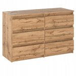 Commode 6 tiroirs - mirabilesse - meuble rtv - commode de chambre - ch�ne wotan 100x33. 5x71. 5