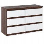 Commode 6 tiroirs - mirabilesse - meuble de salon chambre et bureau - chne weng / blanc mat 100x335x715 ...