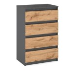 Commode 60 cm en chêne gris wotan meuble tv pour salon buffet armoire Commode 60 cm en chêne gris wotan meuble tv pour salon buffet armoire