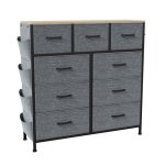 Commode tissu pour chambre haute 9 tiroirs tour rangement bacs tissu meuble de rangementarmoire pour ...