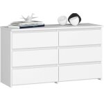 Petite commode akord cl100 blanche 100 cm 6 tiroirs fa�ade blanche 100x35x57 cm
