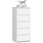 Commode akord cl5 blanche 40 cm 5 tiroirs faade blanche 40x35x92 cm