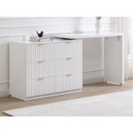 Commode avec angle pivotant 6 tiroirs - blanc et dor - dranova de pascal morabito