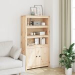 Commode bahut / vaisselier buffet haut - smg - 80x35x154 cm bois massif de pin newneuf9659949