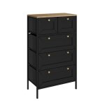 Commode belaro 56x95cm avec 5 tiroirs noir vicco
